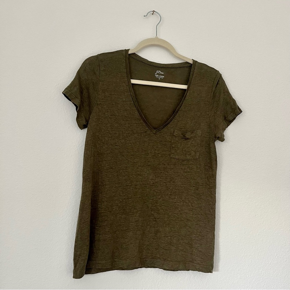 Jcrew linen v-neck tee - Picture 4 of 6